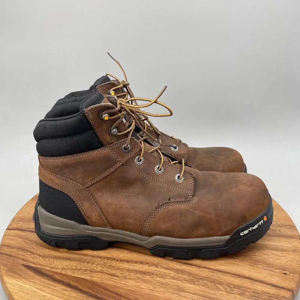 Carhartt Ground Force Boots Mens Size 14 Brown Waterproof Composite Toe Work